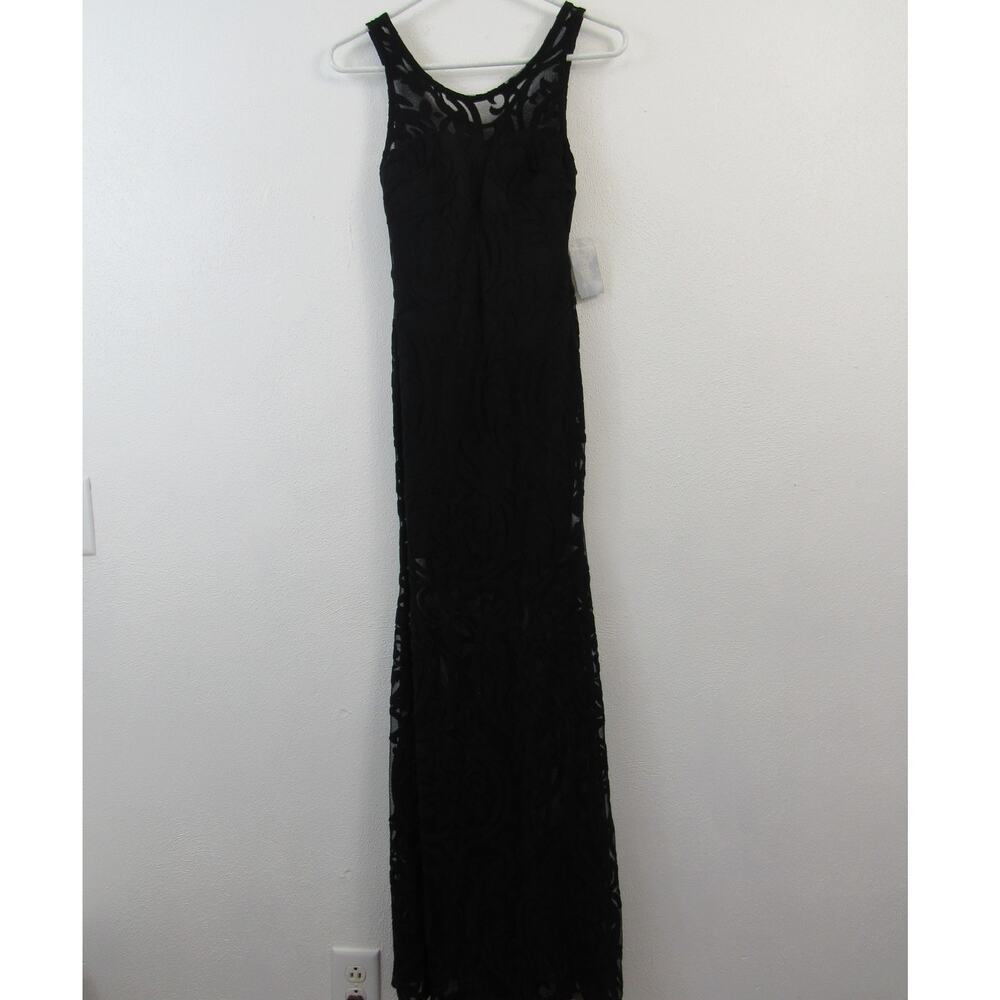NWT Cameo USA Small Vintage Deadstock Black Maxi Sleeveless Dress Tank Sheer